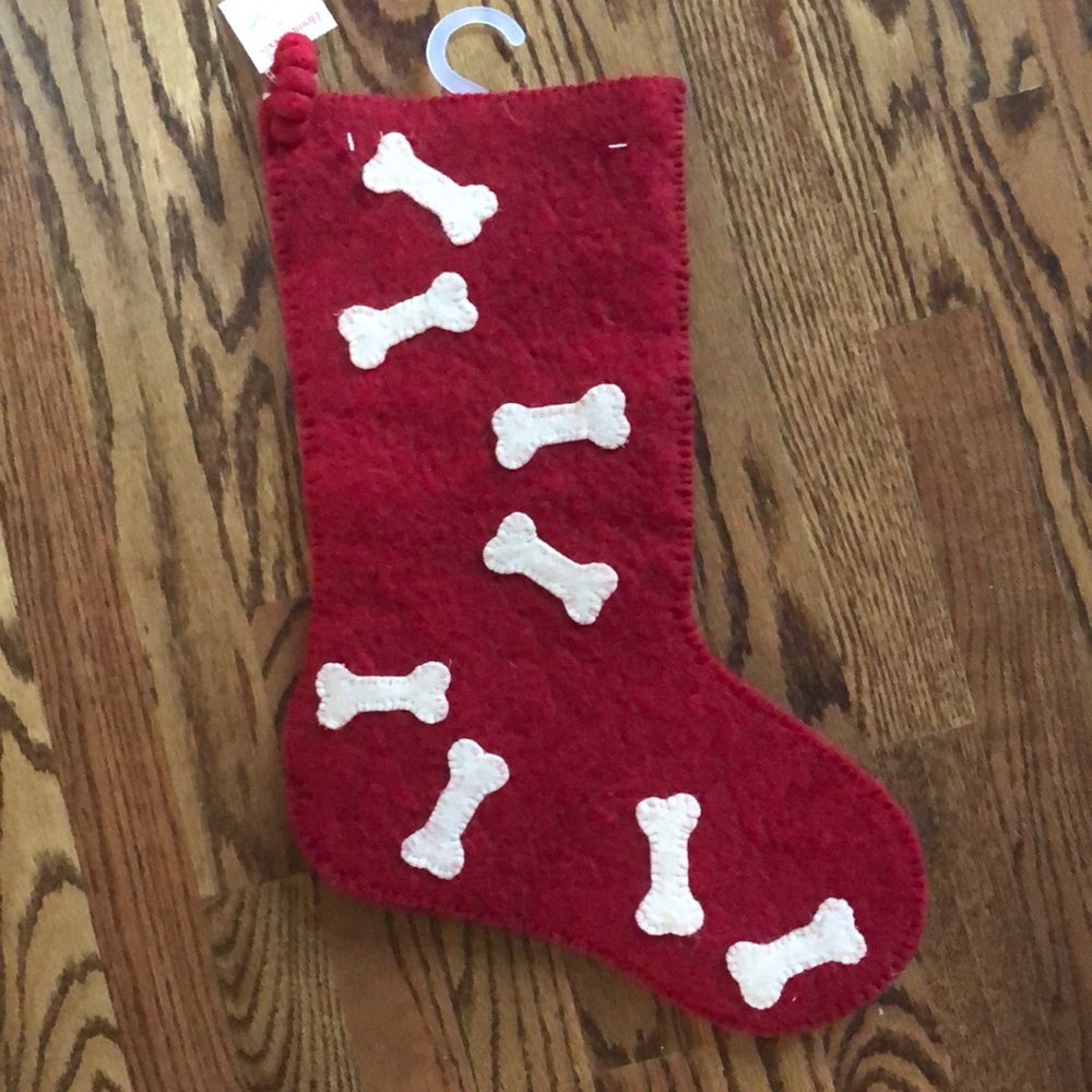 100% wool dog Christmas stocking